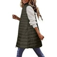 thumbnail image 1 of SELONE Womens Long Vests Puffer Zipper Hoodless Jacket Sleeveless Tops Warm Outerwear in Winter, 1 of 5
