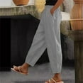 thumbnail image 1 of SELONE Womens Lounge Pants with Pockets Gray Mid Waist Plus Size Lounge Pants Elastic Waist Cropped Trouser Casual Beach Pants Drawstring Solid Tapered Lightweight 4XL Tall Breathable Summer Clothes, 1 of 5