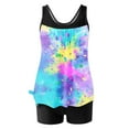 thumbnail image 1 of SELONE Womens Modest Tankini Two Piece Beachwear High Waisted Swimwear Color Block Beach Bathing Suits Multicolor 2XL, 1 of 5