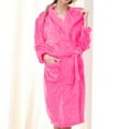 thumbnail image 1 of SELONE Womens Plush Soft Robes Shaggy Bathrobe Surplice Neck Sleepwear Long Sleeve Knee Length Nightwear Solid Loungewear Homewear, 1 of 5