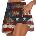 thumbnail image 1 of SELONE Womens Skorts Lined Elastic Waist Summer Yoga Star Stripe Casual Shorts Patriotic Vacation Outfits Multicolor L, 1 of 5