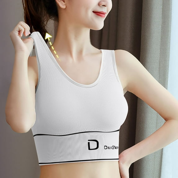SELONE Womens Sports Bras No Underwire Plus Size Longline Cami Bras Padded Yoga Bras High Impact Sports Full Figured Women Tank Top Bra Chest Wrapped U Shaped Sling Chest Pad Tube Purple