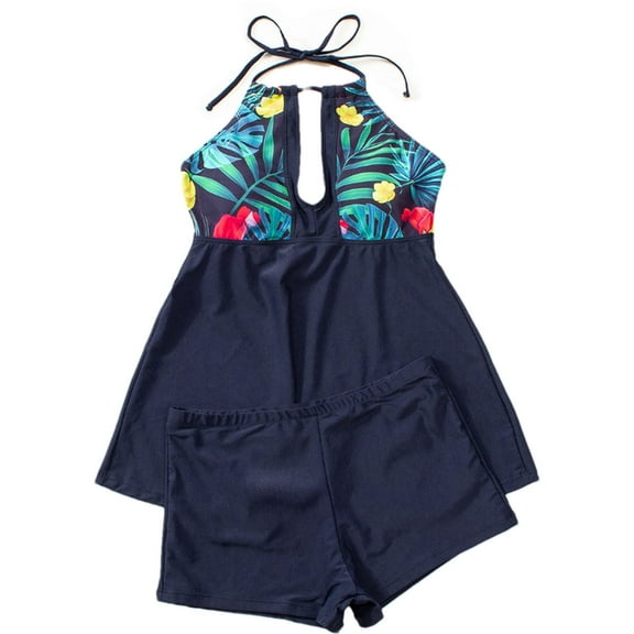 SELONE Womens Tankini Bathing Suits Modest 2 Piece Swimwear Beach Boyshorts Color Block Swim Bathing Suits Multicolor M