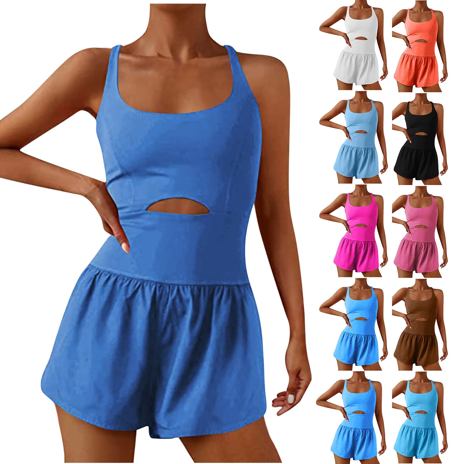 SELONE Womens Workout Romper Running Onesie Trendy Casual One Piece ...