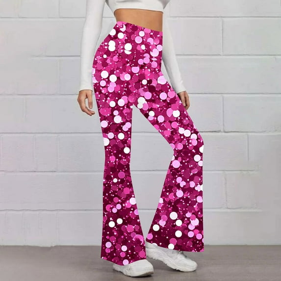 SELONE Womens Yoga Pants Bootcut Plus Size Gym Leggings Full Length Summer Pants Curvy Casual Long Vacation Pants Lightweight Multicolor S Breathable Beach Pants (Non Shiny Design Only Prints)