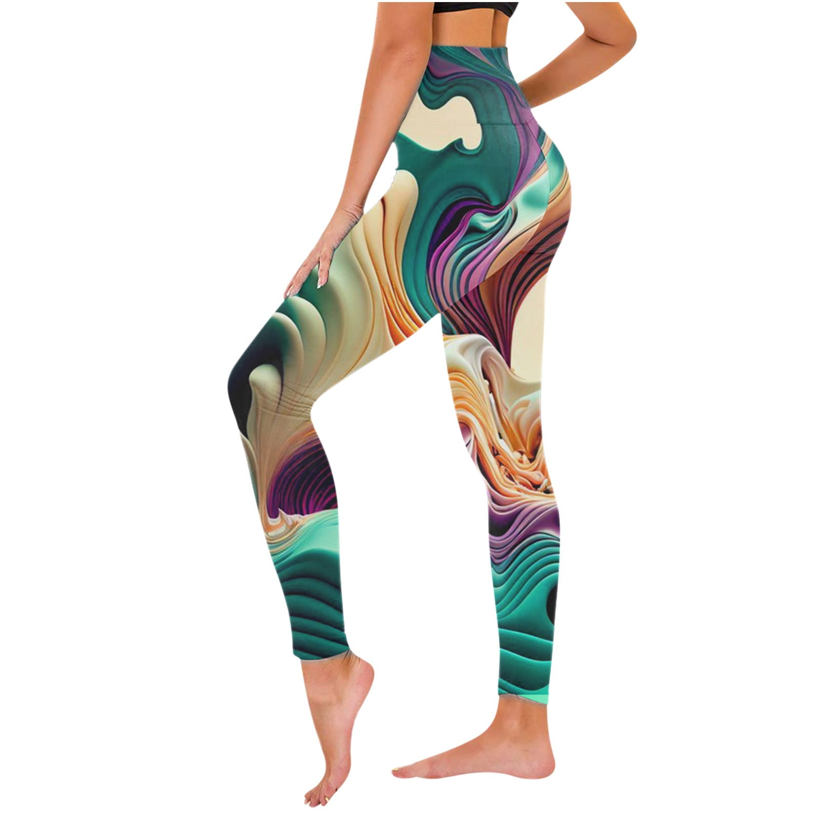 SELONE Workout Leggings for Women Plus Size High Waist High Rise Elastic  Waist Casual Slim Fit Printed Yoga Long Pant Straight Leg Pants Loose s for  Everyday Wear Running Work Casual Event