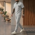 thumbnail image 1 of SELONE Workout Sets for Men 2 Piece Breathable Tracksuit Short Sleeve T-Shirts and Drawstring Trousers Running Clothing, 1 of 8