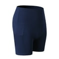 thumbnail image 1 of SELONE Workout Shorts Womens With Pockets Shorts Workout High Waist High Rise Fitted Stretchy Yoga Athletic High-waist 3-point Belt Tight Quick-drying Stretch Fitness 3-point for Casual Outings Navy M, 1 of 6