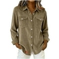 thumbnail image 1 of SELONE Workout Tops for Women Long Sleeve Button Down Collared Shirt Denim Patchwork Shirts Color Block Outerwear S, 1 of 9
