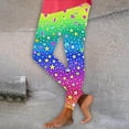 thumbnail image 1 of SELONE Yogalicious Leggings for Women Plus Size Gym Leggings Elastic Waist Full Length Summer Pants Curvy Slim Casual Long Vacation Pants Gradient Print Multicolor S Breathable Beach Pants, 1 of 3