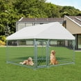 thumbnail image 1 of SELOOYE Outdoor Large Dog Kennel 6.6 x 6.6 FT, Heavy Duty Dog Enclosure with UV & Rain-Proof Fully Covered Roof, Rustproof Metal Mesh, Double Security Locks, 1 of 8