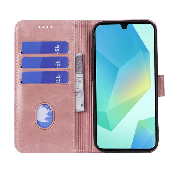 SELOZKE for Samsung Galaxy A16 5G Wallet Case with Credit Card Holder,PU Leather Magnetic Protective Phone Case (Rose Gold)