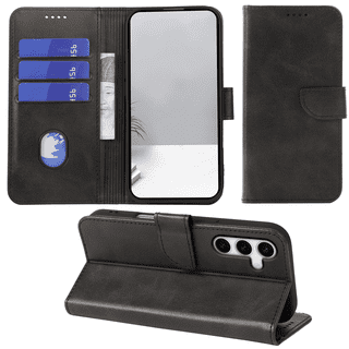 SELOZKE for Samsung Galaxy S24 5G Black Full Coverage Wallet Case with Credit Card Holder,PU Leather Magnetic Protective Phone Case