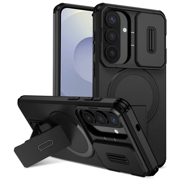 SELOZKE for Samsung Galaxy S26 Plus 5G Phone Holder, Magnetic Protective Phone Case (Black)