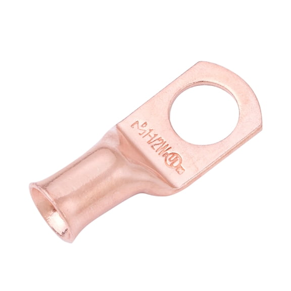 SELTERM 1 AWG 1/2" Ring Battery Cable End Terminal Lugs Bare Copper 25ea