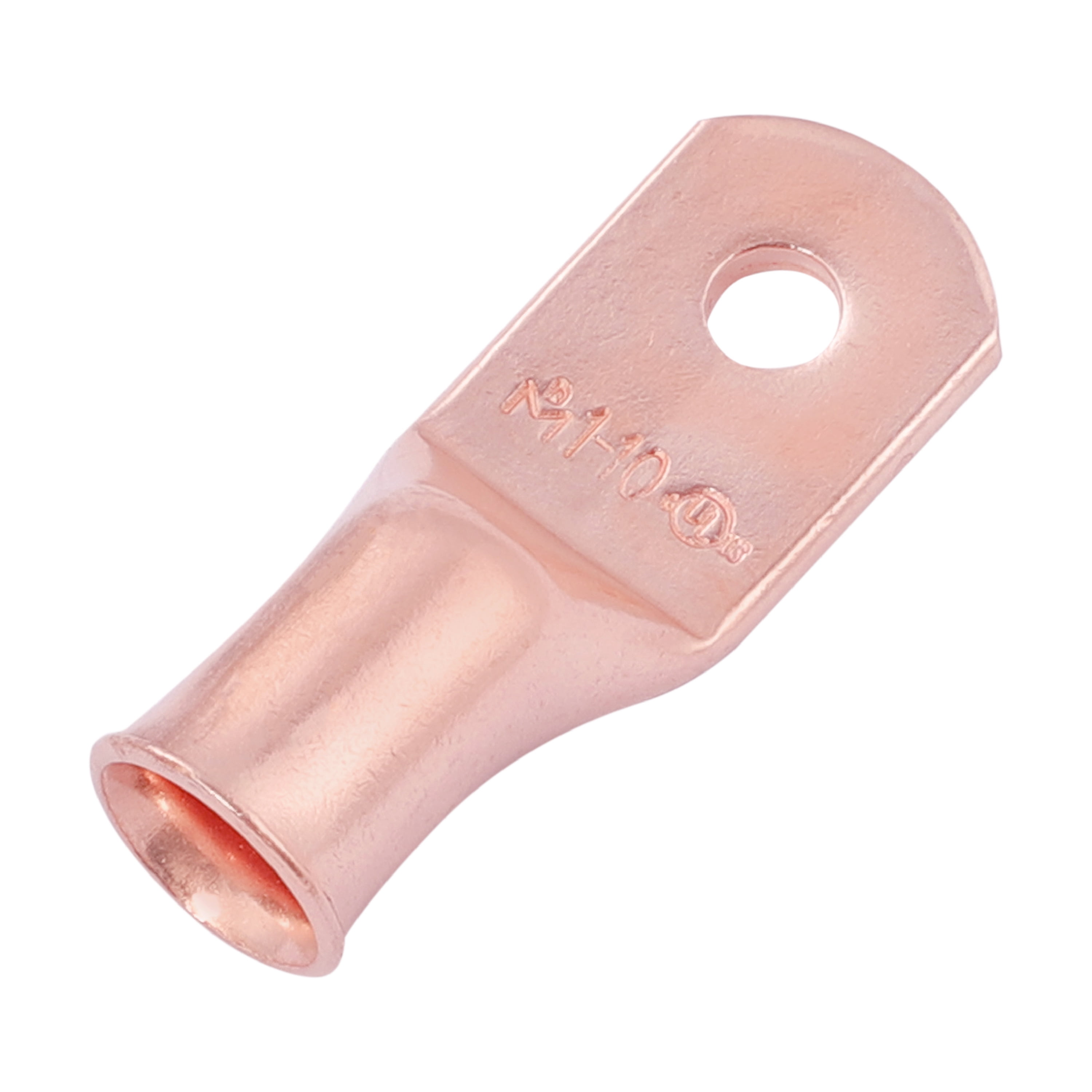 SELTERM 1 AWG #10 Ring Battery Cable End Terminal Lugs Bare Copper 10ea