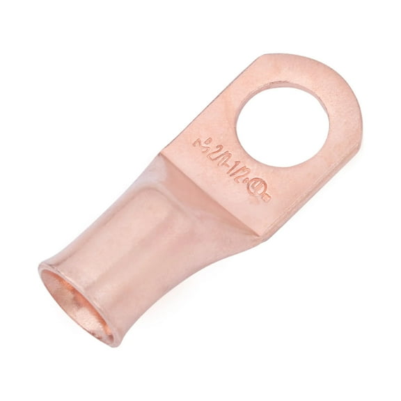 SELTERM 2/0 AWG 1/2" Ring Battery Cable End Terminal Lugs Bare Copper 5ea