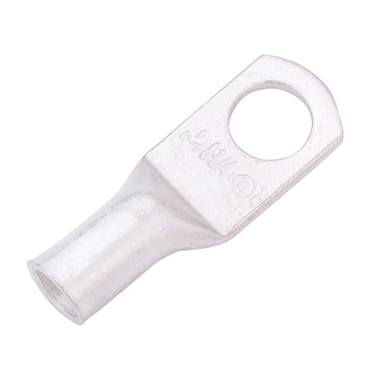 SELTERM 2pcs 8 AWG 1/4" Stud Tinned Copper Wire Lugs, Battery Lugs