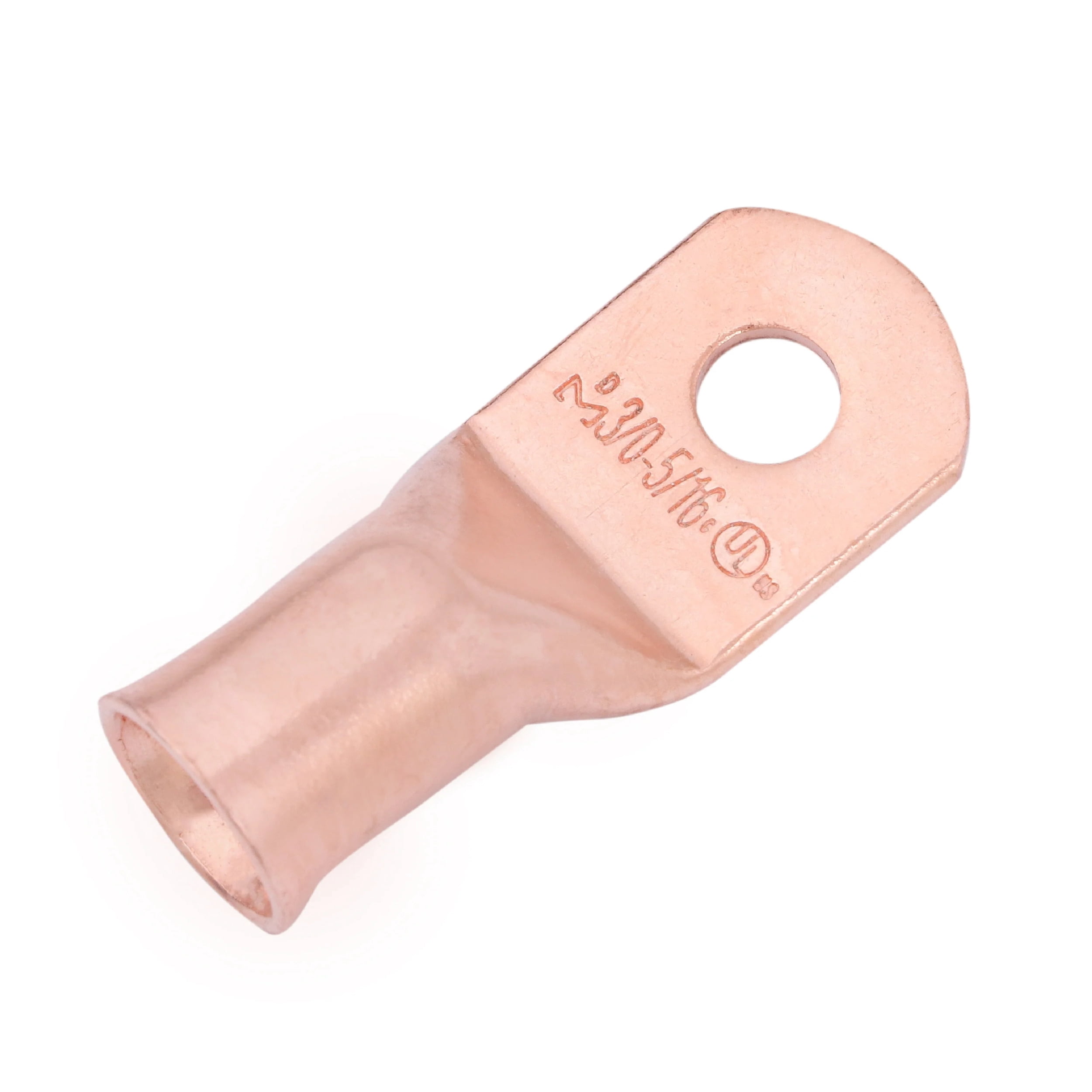 4-Pack 1/0 AWG Copper Ring Terminals - 5/16" Hole, For Car Audio & Electrical Connections