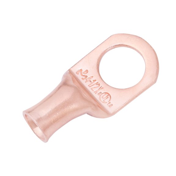SELTERM 4 AWG 1/2" Ring Battery Cable End Terminal Lugs Bare Copper 25ea