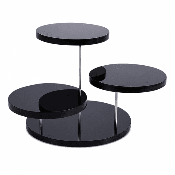 SELVORIA Cupcake Stand,3-Tier Rotating Acrylic Display Stand,Jewelry Organizer & Cupcake Holder,Durable Round Cake Stand for Parties & Store Showcases,Black