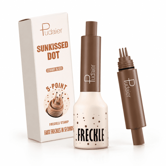 SELVORIA Freckle Stamp Pen, Waterproof Fake Freckles Makeup, Natural-Looking Long