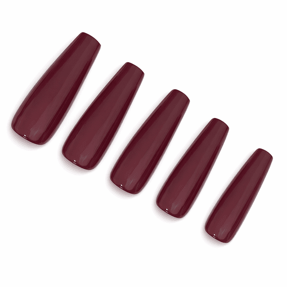 SELVORIA Ruby-toned Sophistication Press-On Nails - 24PCS Medium Square, Solid Color Minimalist
