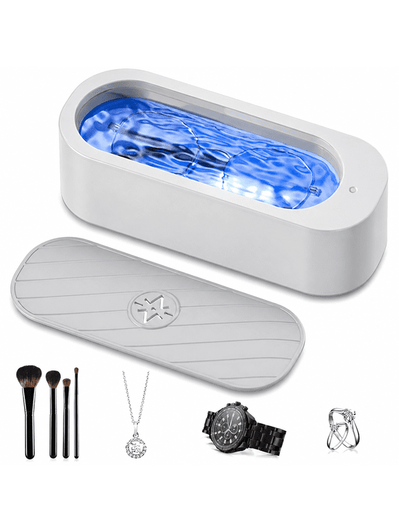 Ultrasonic Jewelry Cleaner - Jewelry Cleaner, Professional Sonic Cleaner, Best Clean for Glasses, Gold & Silver Rings & Necklaces & Retainers, One-Touch Operation (1*pc)