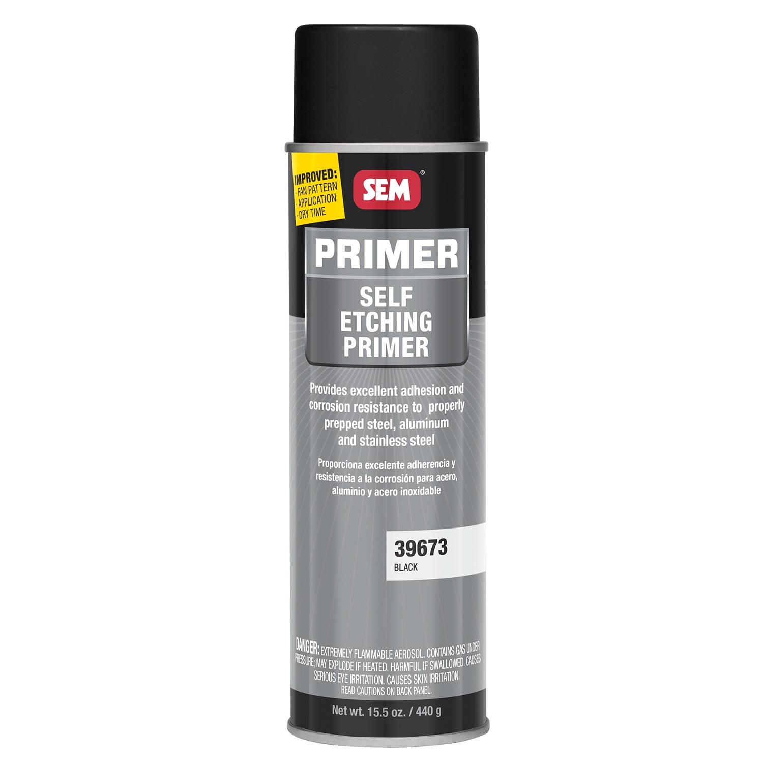 SEM 39673 Black Self Etching Primer - 15.5 oz