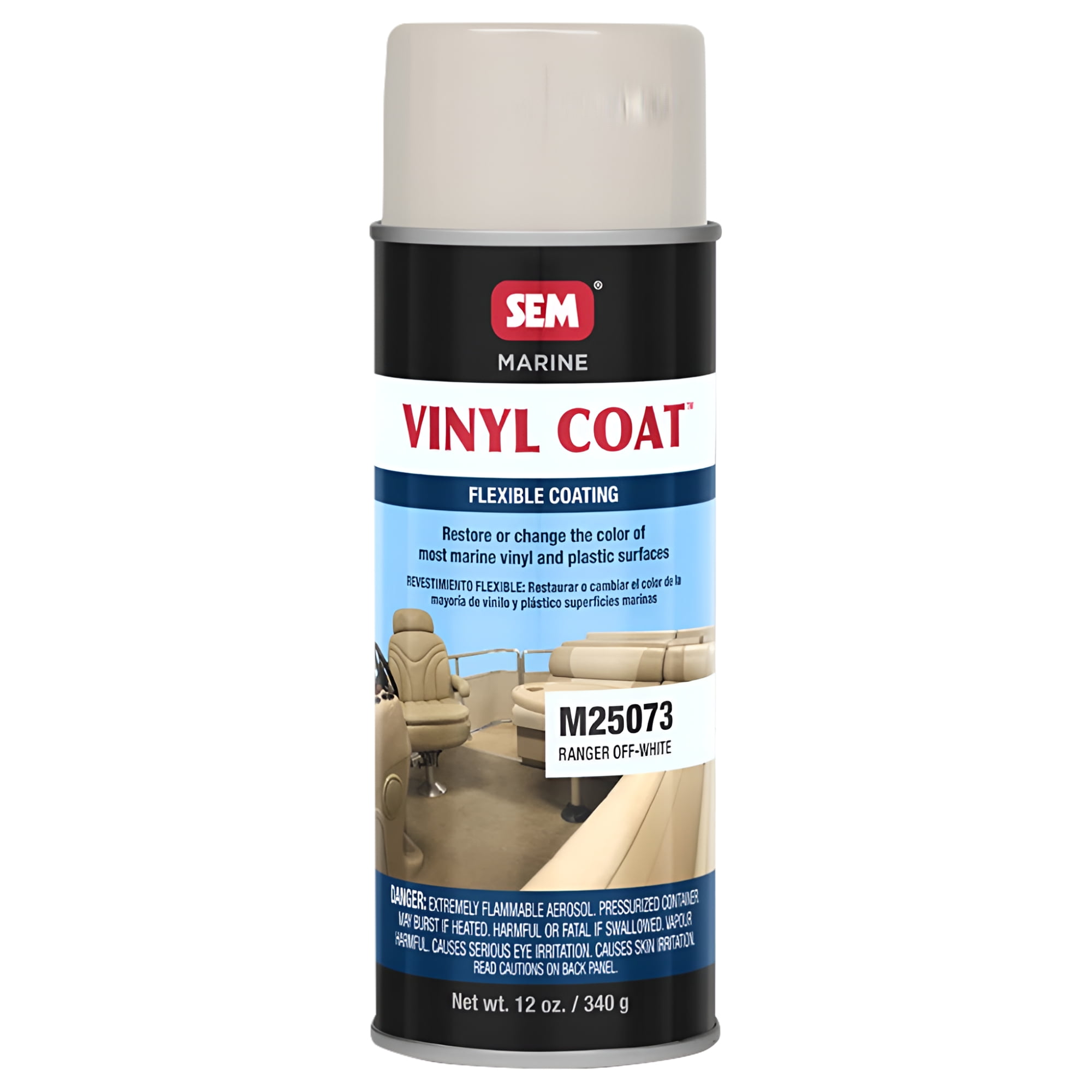 SEM Marine Flexible Spray Paint Vinyl Plastic Coating RANGER OFF WHITE 12 oz Aerosol M25073 Walmart