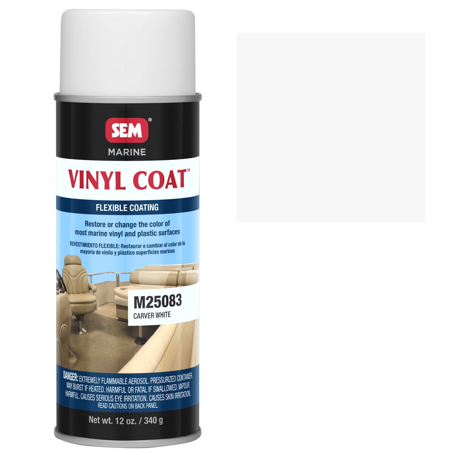 SEM Marine Vinyl & Plastic Coating White 12 oz Spray Paint