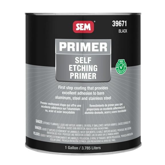 SEM Self Etching Primer Paint Primer, Black, 1 Gallon