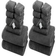 thumbnail image 1 of SEMAXE 16 Pack Gray Cotton Bath Towel Set for Bathroom, 4 Bath Towels, 4 Hand Towels & 8 Washcloths, 1 of 4