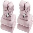 thumbnail image 1 of SEMAXE 16 Pack Purple Cotton Bath Towel Set for Bathroom, 4 Bath Towels, 4 Hand Towels & 8 Washcloths, 1 of 4