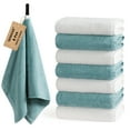 thumbnail image 1 of SEMAXE 8-Pack Cotton Hand Towels 16x28 Inches - 4 Blue & 4 White, Combed Cotton Quick-Dry & Absorbent Face Towels for Bathroom, Gym, Hotel, 1 of 4