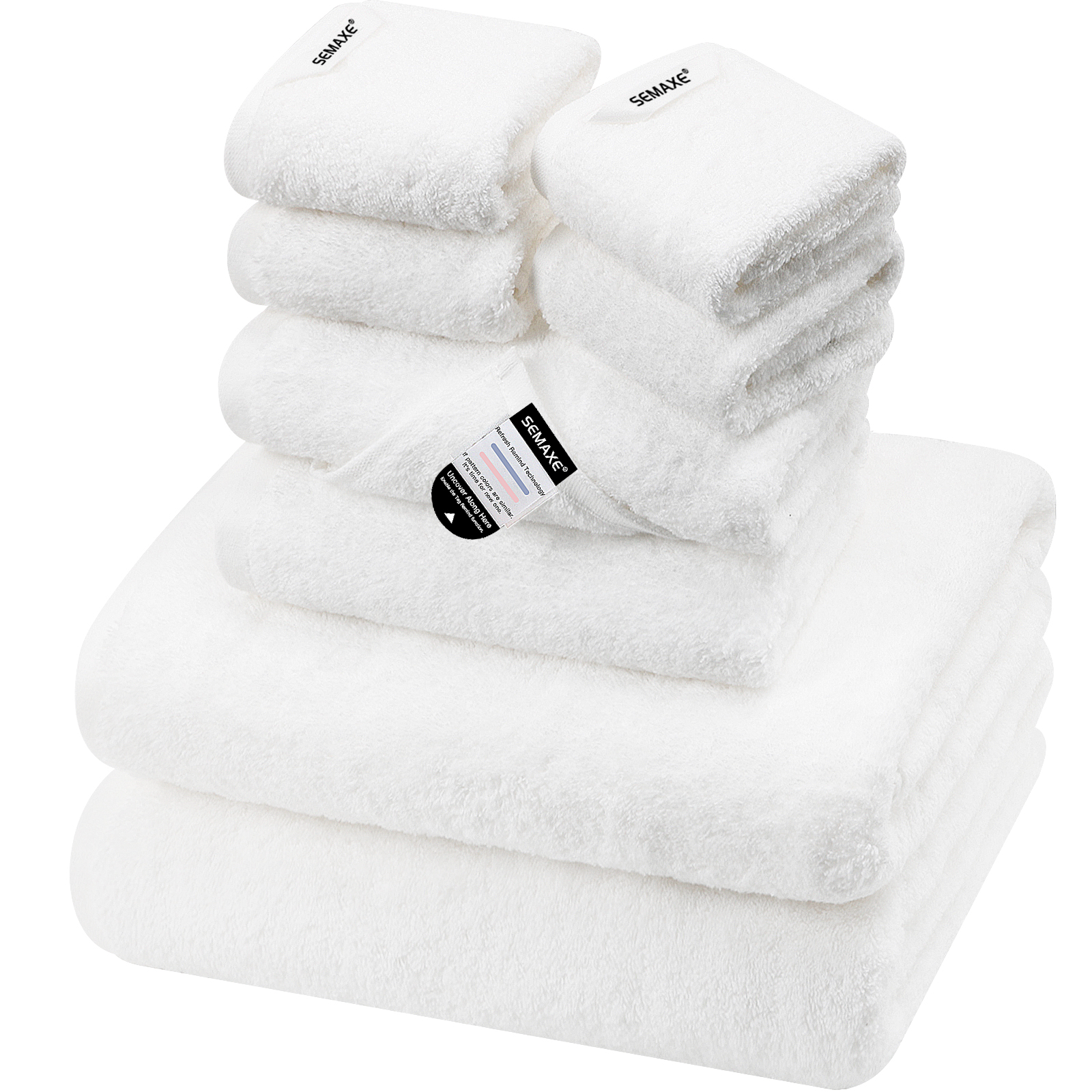 SEMAXE Bath Towels Set For Bathroom 8 Piece Combed Cotton Towel Set SEMAXE Bath Towels Set For Bathroom 8 Piece Combed Cotton Towel Set
