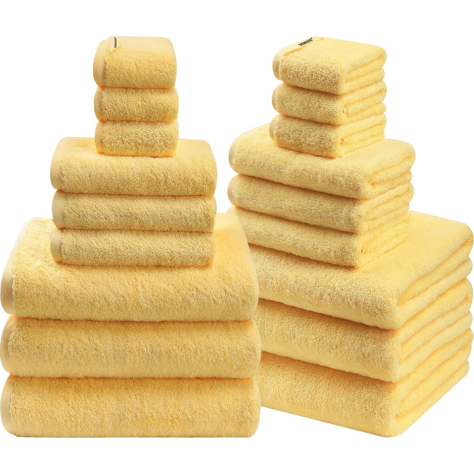 SEMAXE Bath Towels Set for Bathroom, Combed Cotton Towel 18 Piece Solid ...