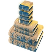 SEMAXE Colorful Bath Towel Set Include 2 Bath Towels, 2 Hand Towels and 4 Washcloths. Blue