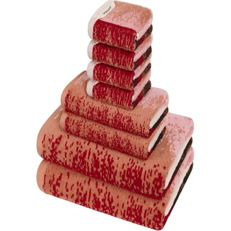 SEMAXE Colorful Bath Towel Set Include 2 Bath Towels, 2 Hand Towels and 4 Washcloths. (Red)