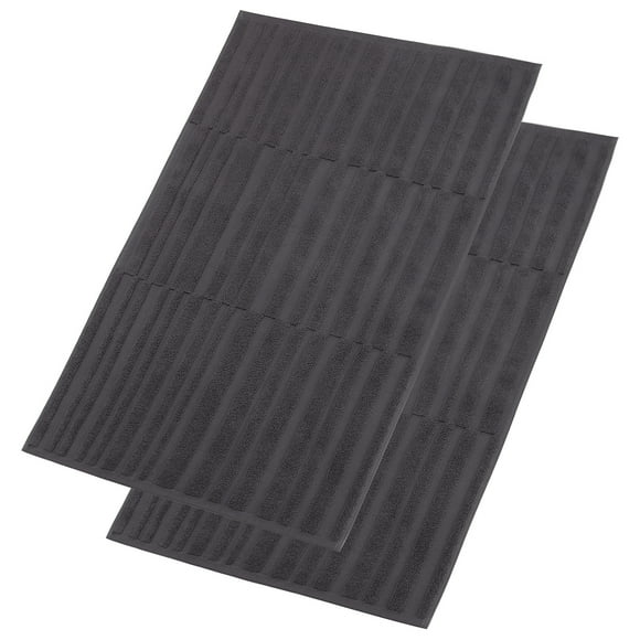 SEMAXE Gray Cotton Bath Mat,Thickened and Durable Floor Towel. 2 Pack 19x30 inches.