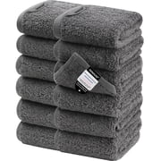 SEMAXE Gray Washcloths Towels Set, 550GSM 100% Combed Cotton, 12 Pack