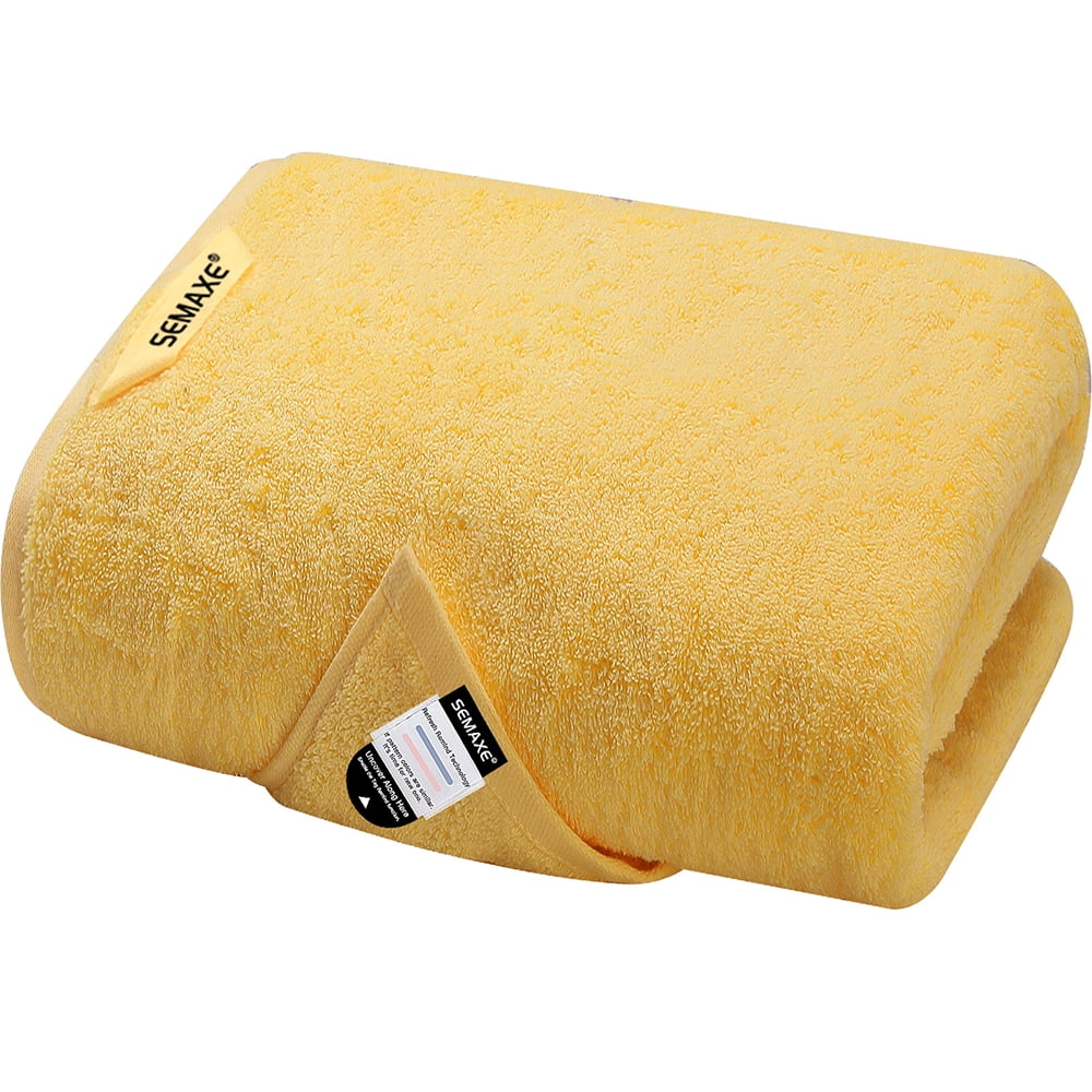 100% Cotton Quick Dry and Luxury Banana Yellow Bath Towels (Pack