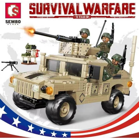Sembo Block Building Blocks Light Armored Vehicle - Hummer M1114 Collectible, 1 Pack