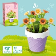 SEMBO Block Florist Series Building Block Flower Model Set 611057 Lemon Chrysanthemum Potted Plant 68 PCS For 6+ Kids