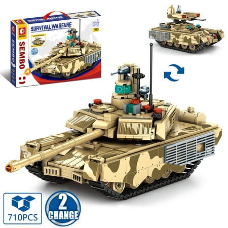 SEMBO Survival Warfare Series Tank Model Building Block Set 207004 T90S Tank(710 PCS)For 6+ Kids