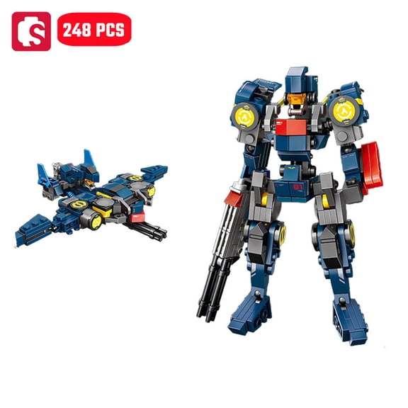 SEMBO Transforming Mech Assemblage Building Block MOC Robot Model Bricks Car Construction Set Kids Toys for Boys Birthday Gifts