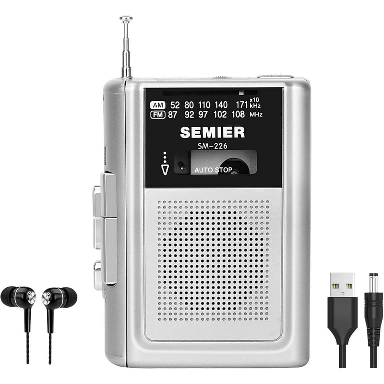 SEMIER Portable Cassette Player Recorder AM FM Radio Stereo