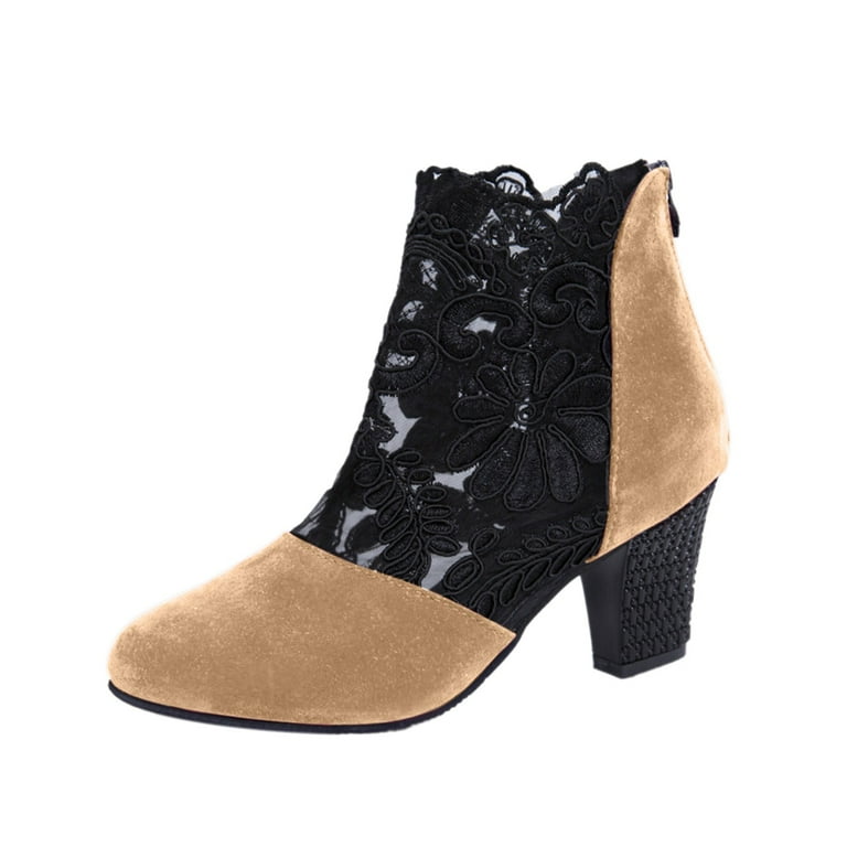 SEMIMAY Fashion Autumn Women Ankle Boots High Heel Heel Round Toe
