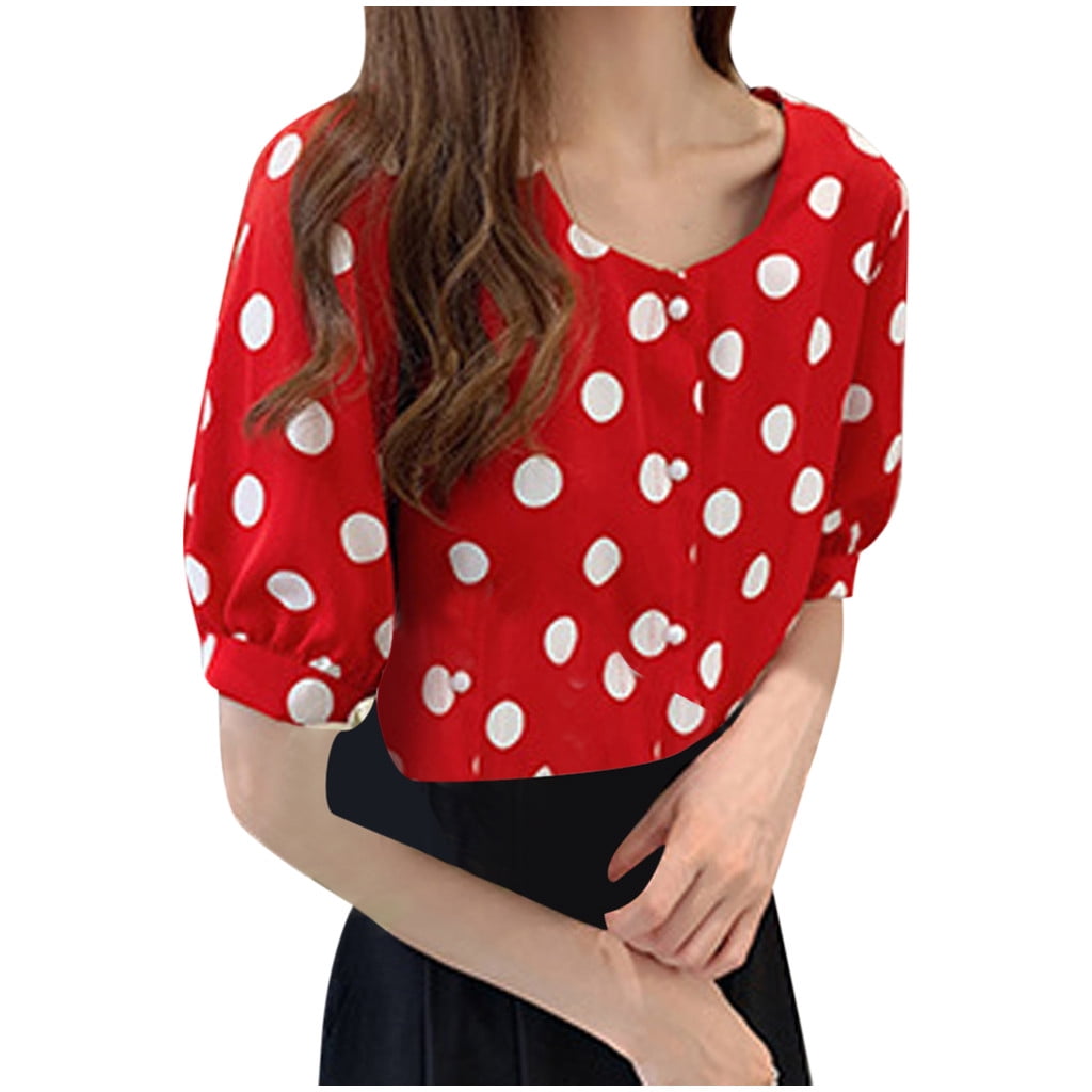 polka dot tops for ladies