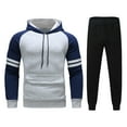 thumbnail image 1 of SEMIMAY Men's Autumn And Winter Two-piece Sports Suit And Leisure Striped Color-blocking Sweater And Trousers Suit, 1 of 9